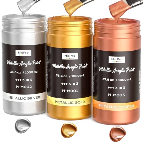 Acrylic Paint Set Metallic (101.4 Fl Oz)