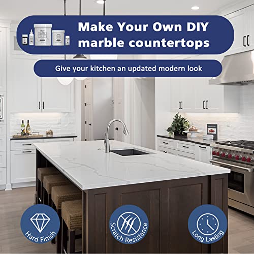White Marble Countertop Paint Kit for Kitchen Bathroom (35 Fl Oz)