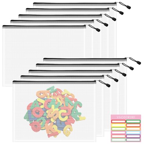 10pcs Mesh Zipper Pouch Bags (9 Count)