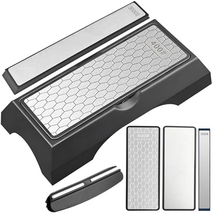 Diamond Sharpening Stone Set & Knife Sharpener Whetstone Kit