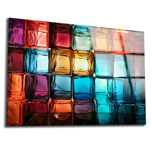 Magical Light Play and Stunning Colors Tempered Glass Wall Art Painting for Living Room