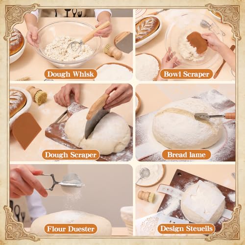 Sourdough Starter Kit with Banneton Proofing Basket (2 Count)