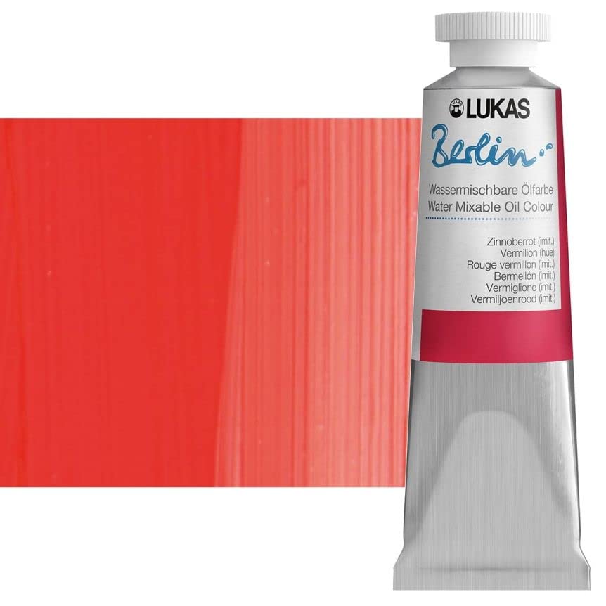 Berlin Pro Artists Water Mixable Oil Paint 37 ml Tube Vermilion Hue