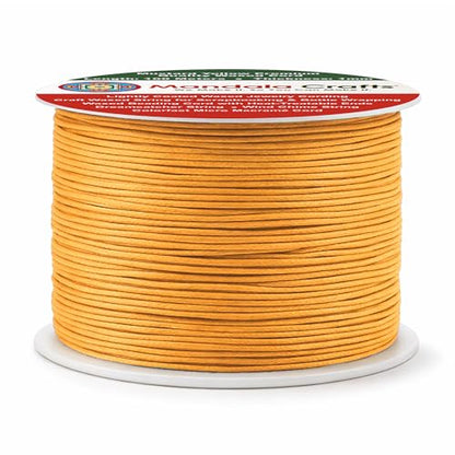 1mm Mustard Yellow Cotton Waxed Cord for Jewelry Making (327 Foot )