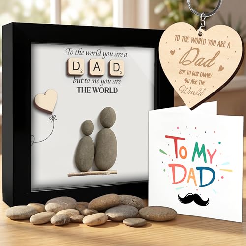Dad Gifts Pebble Art Framed Thank You Dad Gifts from Daughter Son