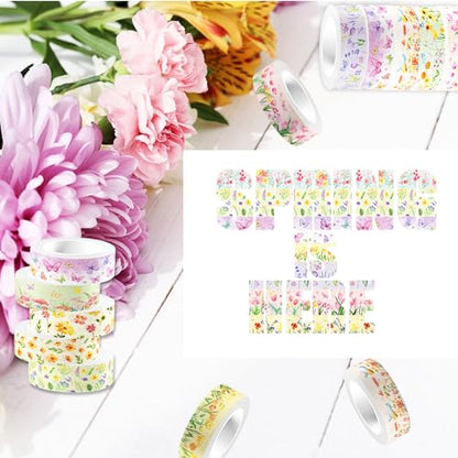 12 Rolls Floral Washi Tape Set (12 Count)