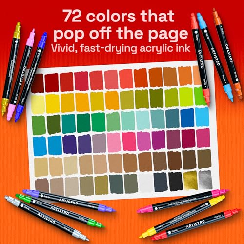 Dual Tip Acrylic Paint Marker Pens (72 Count)