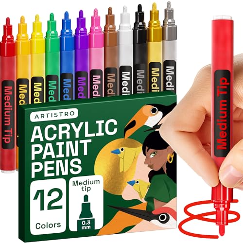 12 Acrylic Paint Markers (12 Count)