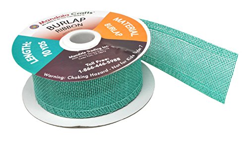 1 1 2 Inch Wide Turquoise Burlap Ribbon for Crafts (60 Foot)