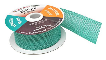 1 1 2 Inch Wide Turquoise Burlap Ribbon for Crafts (60 Foot)
