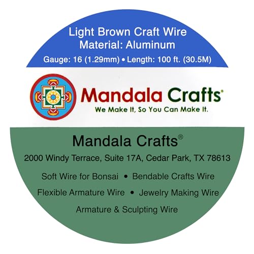 16 Gauge Light Brown Anodized Aluminum Craft Wire (100 Foot)