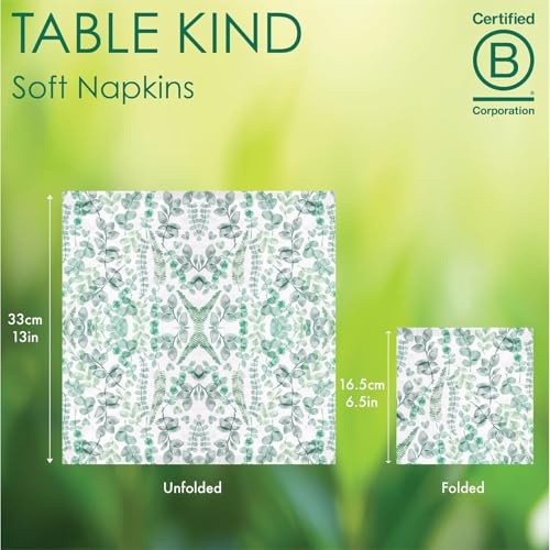 Table Kind 100 x Soft Eucalyptus Paper Napkins Disposable Serviettes for Weddings (100 Count)