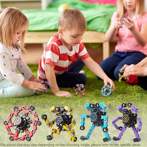 Transformable Fidget Spinners Toys 4 Pcs for Kids and Adults Stress Relief Sensory Toys for Boys and Girls Age 8 (4 Count)