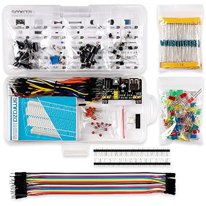298 Pieces Electronics Starter Kit with Breadboard for Arduino (176 Count)