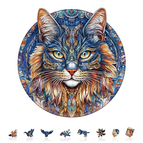 Persian Cat Puzzles Adults Gifts for Women Men Wooden 255 Pieces 13.4 x 13.2in
