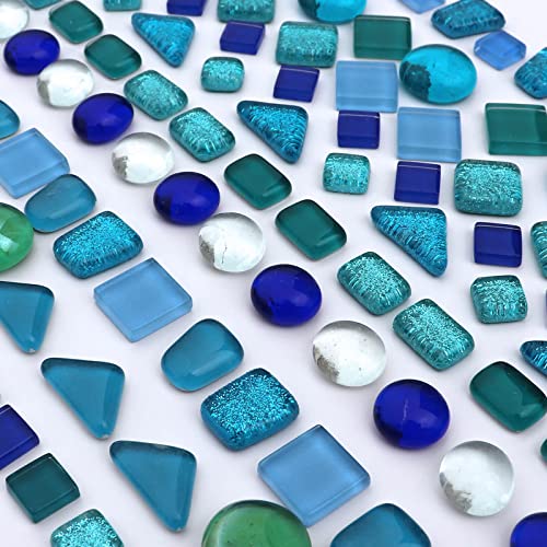 Assorted Blue Irregular Crystal Mosaic Tiles (9 Ounce)