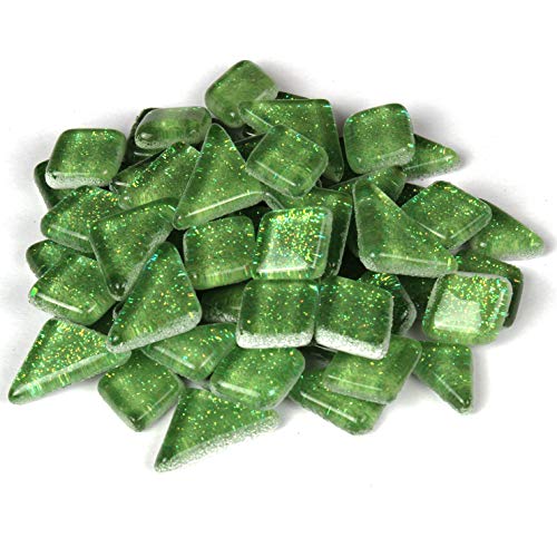 Light Green Glitter Mosaic Tile Pieces