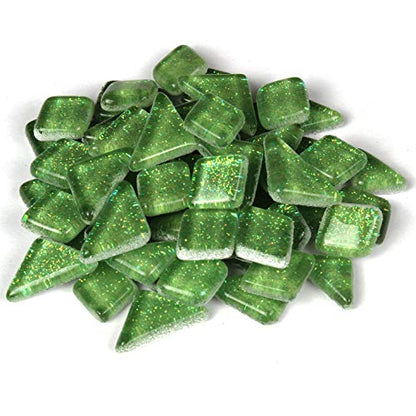 Light Green Glitter Mosaic Tile Pieces