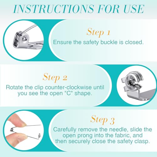 100 Pcs Brooch Pin Backs Bar Pins Backs for Crafts Safety Clasp with Plastic Box (100 Count)