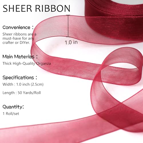 Burgundy Ribbon for Gift Wrapping
