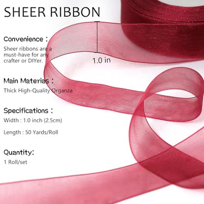 Burgundy Ribbon for Gift Wrapping