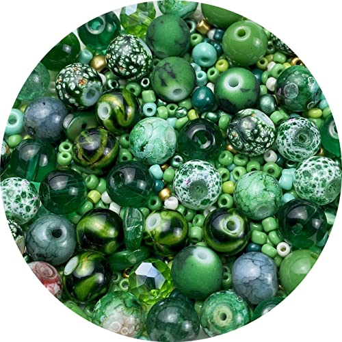Assorted Glass Resin Beads Multi Size Colors Smooth Cracked Gravel Millet Spacer Beads for Bracelets Necklace Earring DIY Jewelry Making Craft