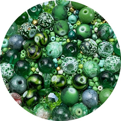 Assorted Glass Resin Beads Multi Size Colors Smooth Cracked Gravel Millet Spacer Beads for Bracelets Necklace Earring DIY Jewelry Making Craft