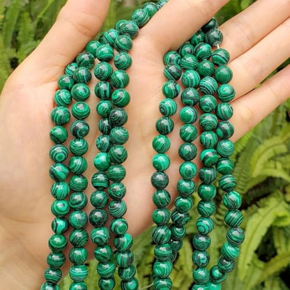 35pcs Synthetic Green Malachite Gemstone 10mm Round Beads (36 Count)