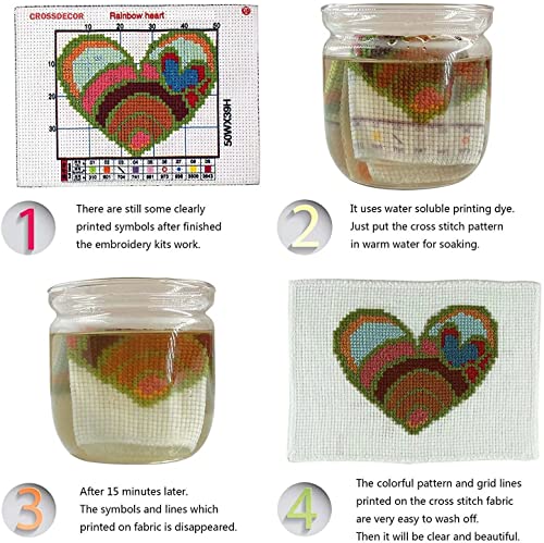 Stamped Cross Stitch Kits Beginners Full Range of Crossstitching Preprinted Pattern for Kids or Adults