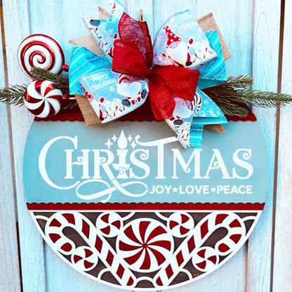 Christmas Stencils for Door Mats 12" Christmas Stencils for Painting on Wood (18 Count)
