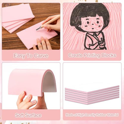50 Pack Rubber Carving Blocks 4 x 6 Inch (50 Count)