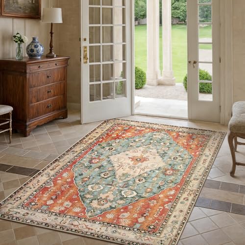 Felice Boho Tribal 4x6 Washable Rugs for Bedroom