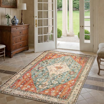 Felice Boho Tribal 4x6 Washable Rugs for Bedroom