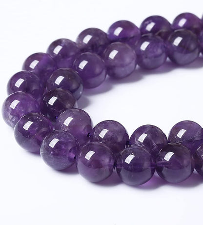 4mm 90pcs AAAAAA Natural Amethyst Purple Crystal Quartz Beads Gemstones Round Stone Beads for Jewelry Making DIY Women's Bracelet Necklace, Earrings (Amethyst, 4mm)