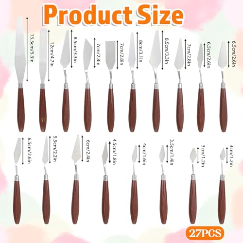 27 Piece Stainless Steel Palette Knife Set (27 Count)