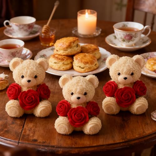 2PCS Rose Bear Silicone Mold (2 Count)