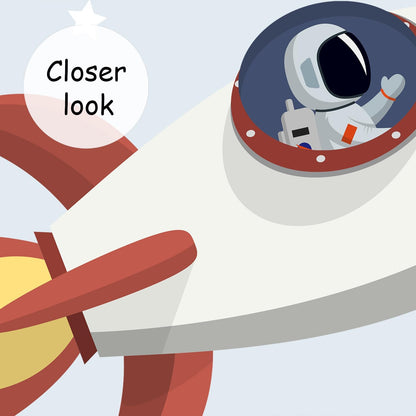 AFZEVEB-Space Mural Hand-Painted Cartoon Wallpaper for Kids Room 136"x96"(Not Peel and Stick)