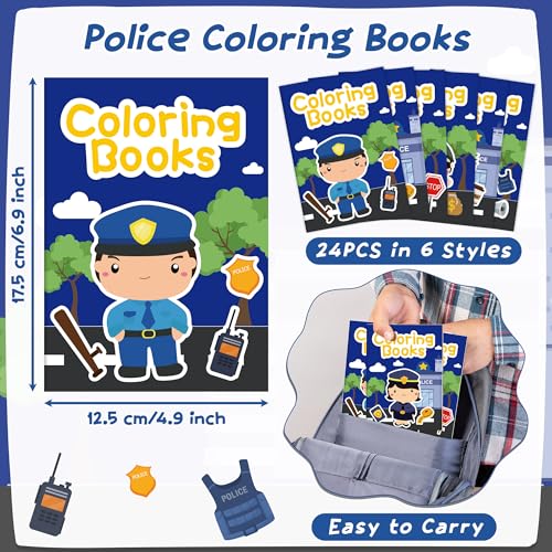 Police Coloring Books for Kids (24 Count)