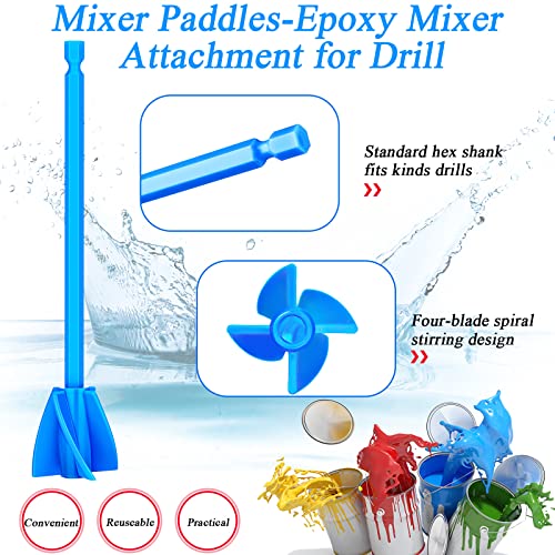 12 Pieces Epoxy Mixer Attachment for Drill Helix Paint Mixer Reusable Paint Stirrers Drill Attachment for Resin for Jewelry Resin Casting Molds