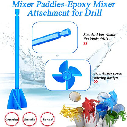12 Pieces Epoxy Mixer Attachment for Drill Helix Paint Mixer Reusable Paint Stirrers Drill Attachment for Resin for Jewelry Resin Casting Molds