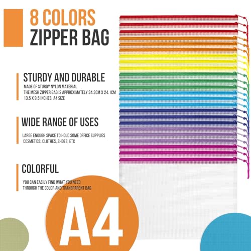 24pcs Mesh Zipper Pouch Bags Puzzle Storage Bags