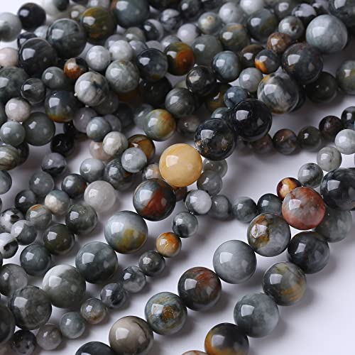 36PCS 10MM Hawk Eye Stone Beads Energy Healing Beads for DIY Jewelry Bracelet Necklace Making for Jewelry Making 15Inch