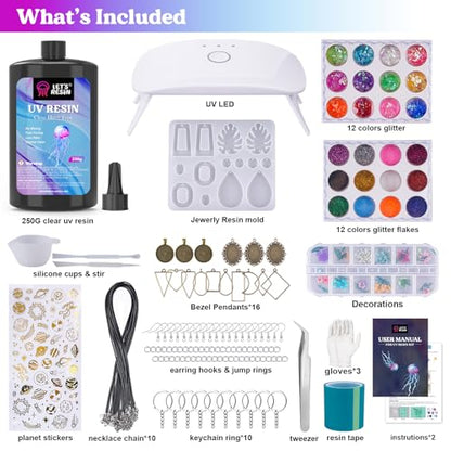 250g UV Resin Jewelry Making Kit