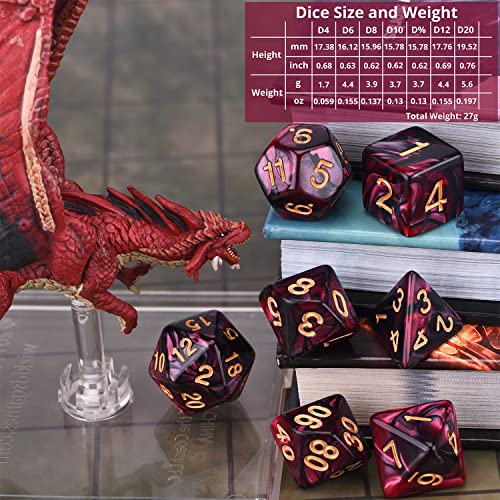 RPG Dice Set 210 Polyhedral Dice with Drawstring Bag for DND (210 Count)
