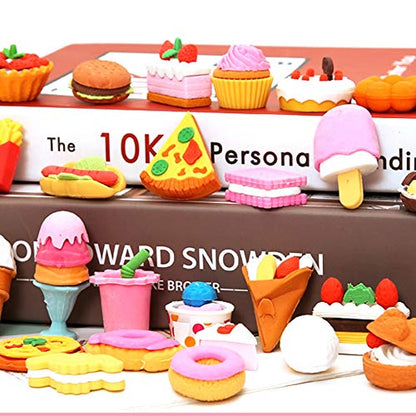72 Pcs Assorted Food Pencil Erasers Toy Set (72 Count)