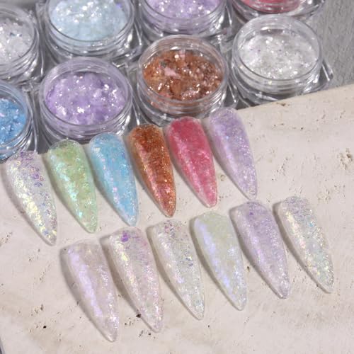 Holographic Nail Art Glitter Iridescent Flakes