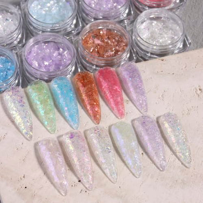 Holographic Nail Art Glitter Iridescent Flakes
