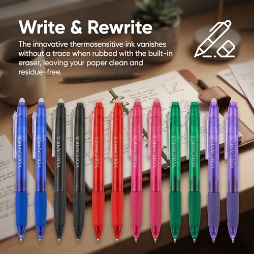 Clicker Erasable Gel Pens (12 Count)
