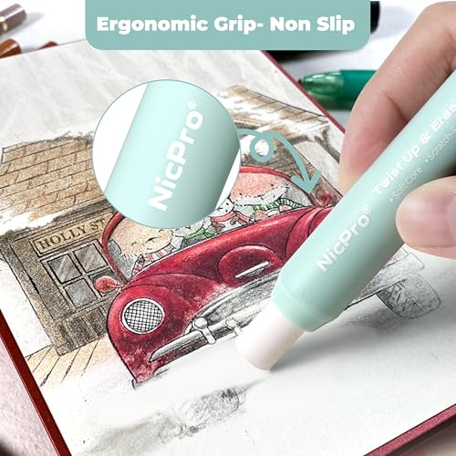 6 Pack Rotary Retractable Erasers (6 Count)