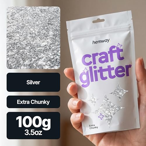 Craft Glitter Silver 100g Extra Chunky Glitter (3.5 Ounce)